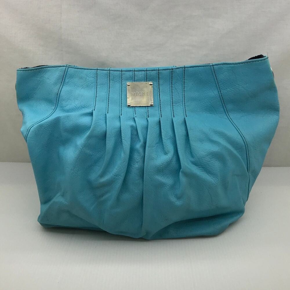 Miche Sally Demi Shell Only Cover Aqua Blue Faux Leather Bag Retired NWOT Defect
